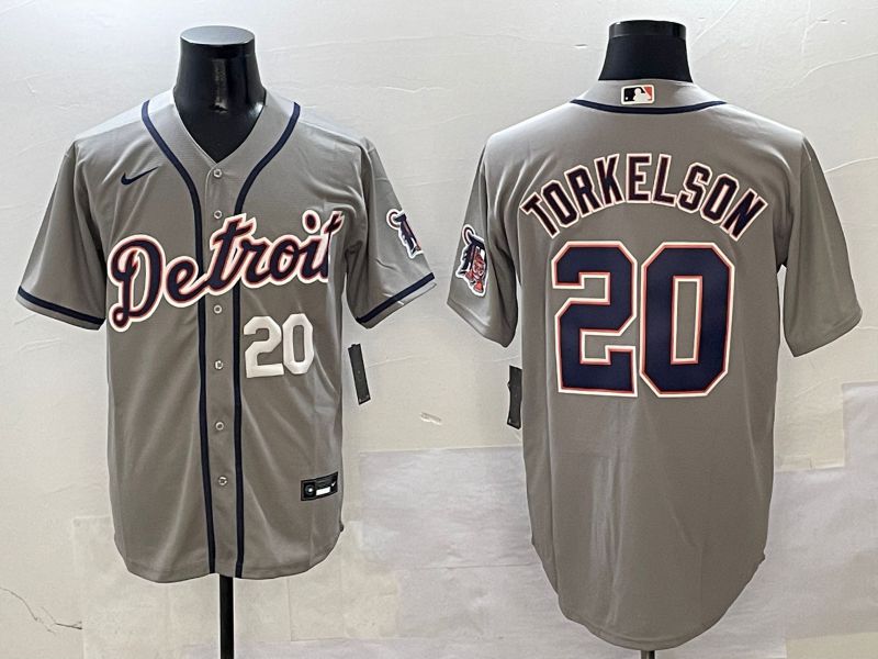 Men Detroit Tigers #20 Torkelson Grey Game 2025 Nike MLB Jersey style 5->houston astros->MLB Jersey